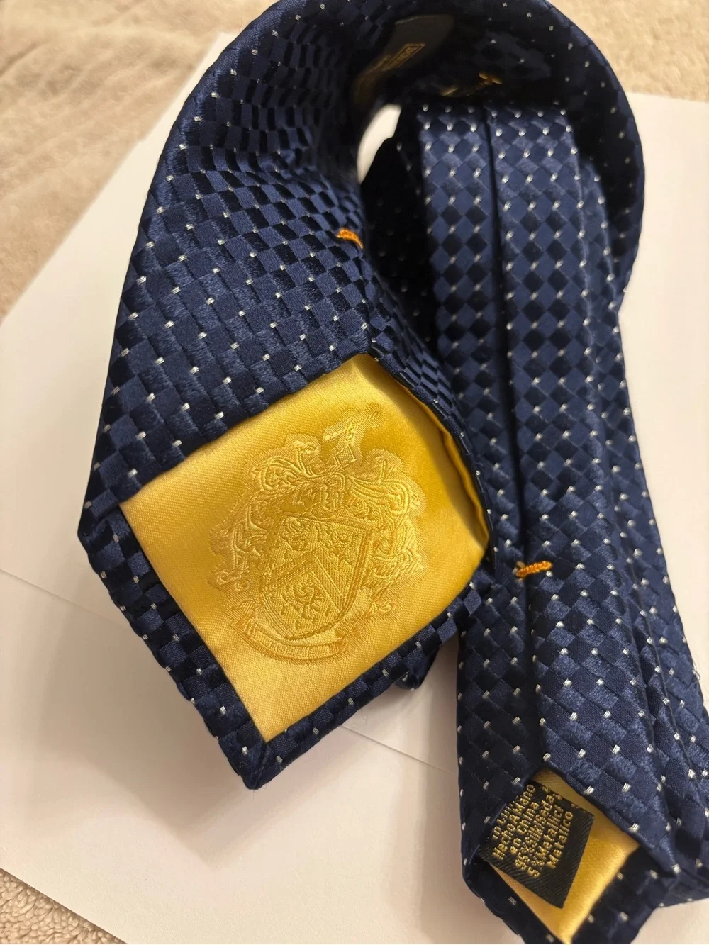 Donald J. Trump Signature Collection Navy Blue Silk Woven Tie